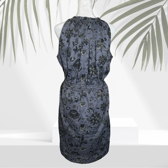 Converse Blue Gray Floral Sleeveless Midi Skater Dress - Size Small - Picture 4 of 7